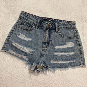 Fashion Nova Highrise Jean Shorts Size XS or Size 25 Distressed Womens